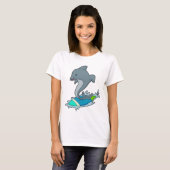 T-shirt Dolpin comme Surfer avec Surfer (Devant entier)