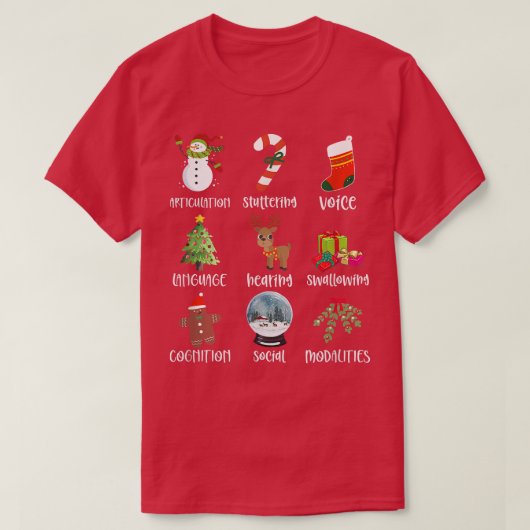 T-shirt Domaine D'Exercice De Noël SLP Discours Langue Pa (Design devant)