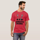 T-shirt Domestic Drama | Funny Couple Toothbrush Design  (Devant entier)