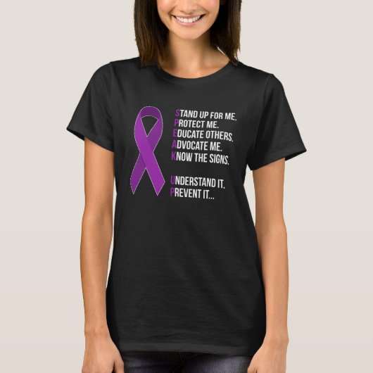 T-shirt Domestic Violence Awareness Survivor  Speak Up (Devant)