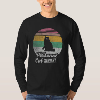 T-shirt Domestique de chat personnel rétro vintage Ca noir