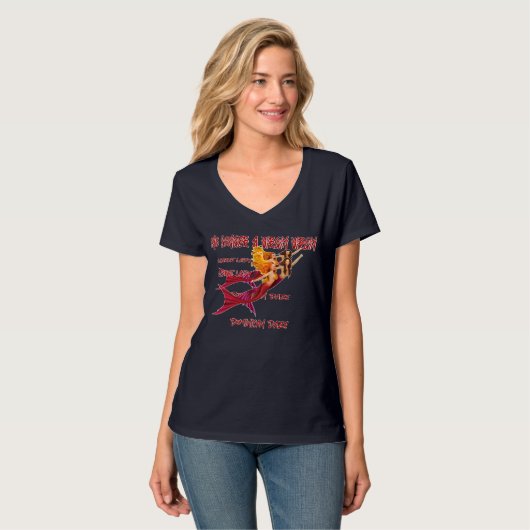 T-Shirt dominicain Daze féminin à col V (Devant entier)
