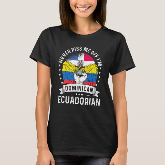 T-shirt Dominican Republic Flag Ecuador Grown Humor Pride (Devant)