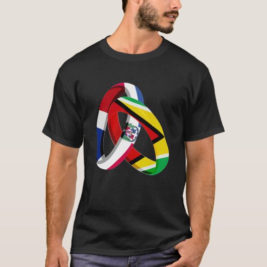T-shirt Dominican Republic Flag Guayanese Ring Marriage We (Devant)