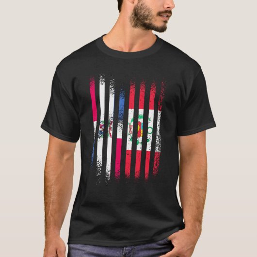 T-shirt Dominican Republic Flag Peru Grown Country Flags S (Devant)