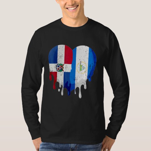 T-shirt Dominican Republic Nicaragua Flag Heart Citizen Pa (Devant)