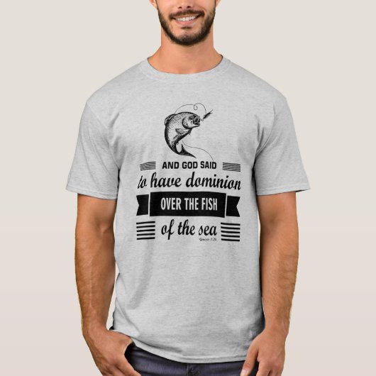 T-shirt Dominion sur le poisson de la pêche en mer (Devant)