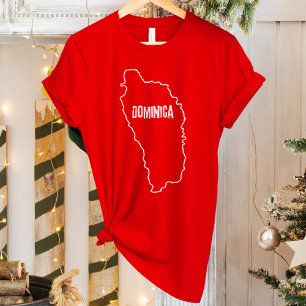 T-shirt Dominique Carte du pays Dominique Ligne frontière