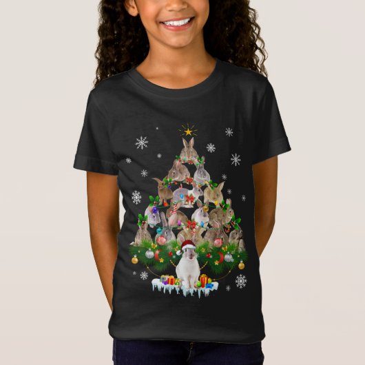 T-Shirt Don Bunny | Joli lapin Arbre de Noël Neige (Devant)