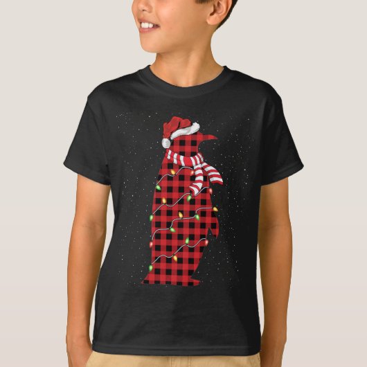 T-shirt Don de Noël de l'Amant du pingouin Santa Hat Pengu (Devant)