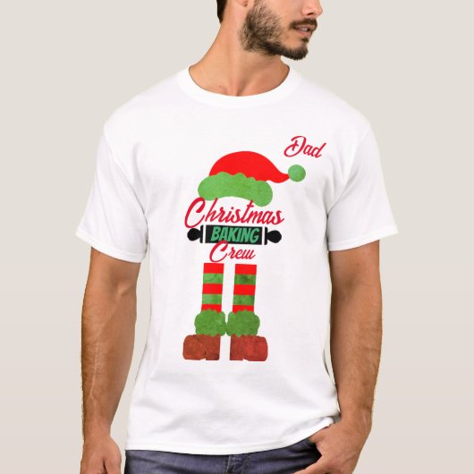T-shirt Don de Noël Pour papa, Funny Christmas Baking Crew (Devant)