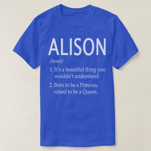 T-shirt Don de nom Alison (Design devant)