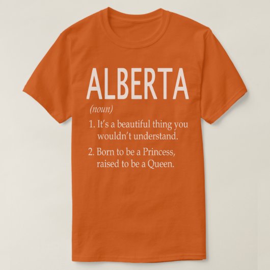T-shirt Don de nom de l'Alberta (Design devant)
