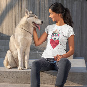 T-shirt Don de Saint Valentin Chien sibérien Husky