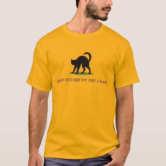 T-shirt Don’t Interrupt the Chaos Cat Gadsden Flag Parody (Devant)