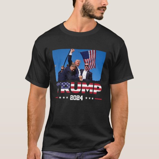 T-shirt Donald Trump 2024 A Survécu À Une Balade Électoral (Devant)