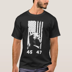 T-shirt Donald Trump 45 47 - Drapeau américain Trump 2024