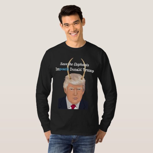 T-shirt Donald Trump avec des klaxons de diable d'atout (Devant entier)