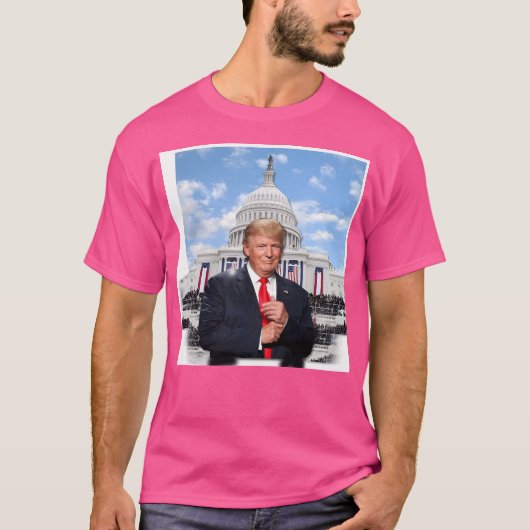 T-shirt Donald Trump Devant La Maison Blanche 2 (Devant)