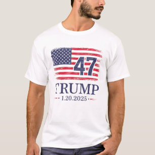 T-shirt Donald Trump Inauguration Day 2025 47th USA Flag