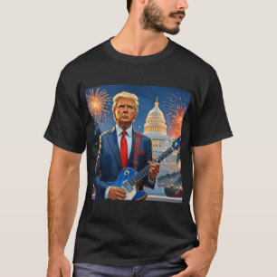 T-shirt Donald Trump jouant de la guitare électrique Capit