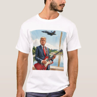 T-shirt Donald Trump jouant de la guitare électrique Washi