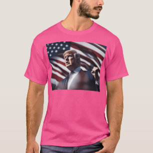 T-shirt Donald Trump lève le drapeau américain