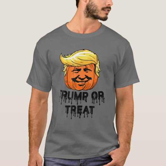 T-shirt Donald Trump Ou Traiter Le Citrouille Effrayant Ha (Devant)