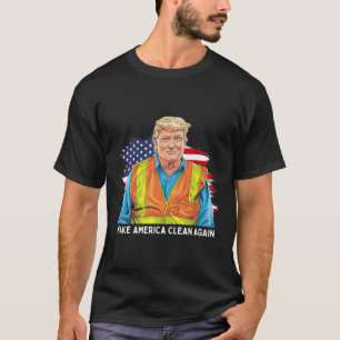 T-shirt Donald Trump portant un gilet de poubelle Make Ame