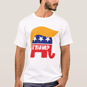 T-shirt Donald Trump Président 2016 GOP Elephant Hair Logo