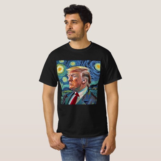 T-shirt Donald Trump Starry Night Van Gogh Art Style 2024 (Devant entier)