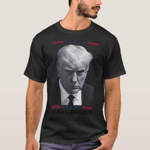 T-shirt Donald Trump Tiré sur une bombe ne jamais abandonn