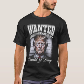 T-shirt Donald Trump - Wanted For President Vintage