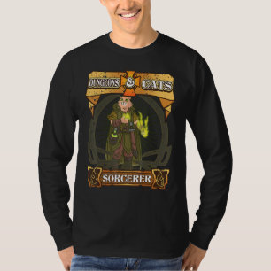 T-shirt Donjons Et Chats Sorcier Kitten Chat D20 Dice Rpg