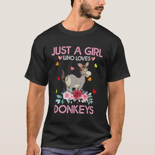 T-shirt Donkey Amoureux des animaux Don Juste Une Fille Qu (Devant)