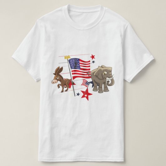 T-shirt Donkey démocrate et éléphant républicain (Design devant)