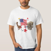 T-shirt Donkey démocrate et éléphant républicain (Devant)