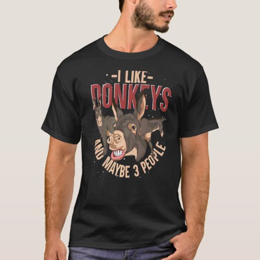 T-shirt Donkey Farm Animal Farmer Donkey 1 (Devant)