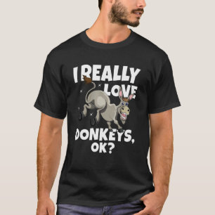 T-shirt Donkey Farmer Donkey Mule J'Aime Vraiment Les ânes
