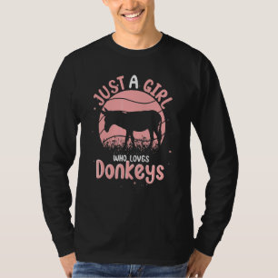 T-shirt Donkey Farmer Femmes Filles Ferme Animal Donkey