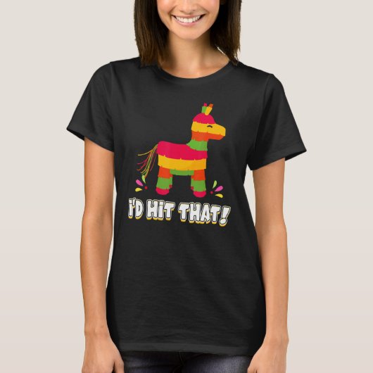 T-shirt Donkey Je frapperais ce thème mexicain Pinata Part (Devant)
