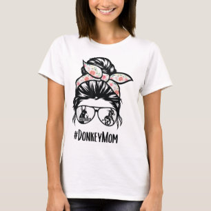 T-shirt Donkey Mom Messy Bun Life Lunettes de cheveux pour