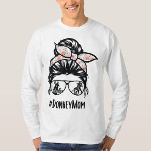 T-shirt Donkey Mom Messy Bun Life Lunettes de cheveux pour