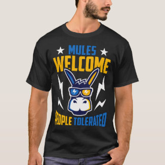 T-shirt Donkey Mules Bienvenue Personnes Animaux Amoureux 