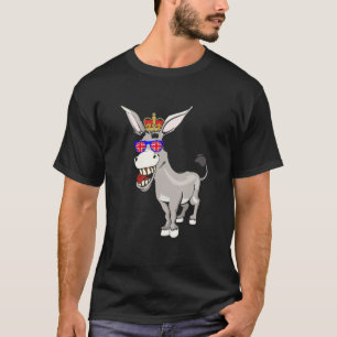 T-shirt Donkey Portant Des Lunettes De Soleil Et Couronne