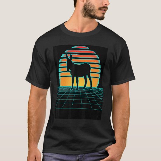 T-shirt Donkey Synthwave 80s Style esthétique Rétro Wave A (Devant)