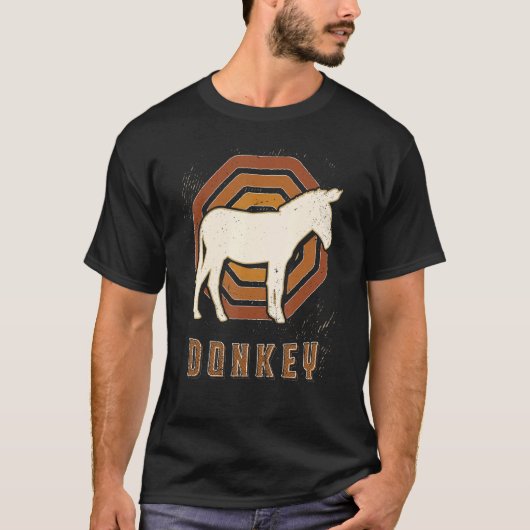 T-shirt Donkey Vintage Retro classique amour animal (Devant)
