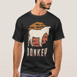 T-shirt Donkey Vintage Retro classique animal coucher de s