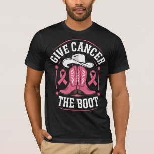 T-shirt Donner le cancer - Boots Cowboy rose Ca du sein