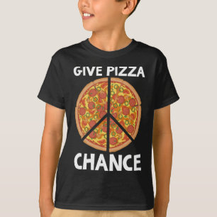 T-shirt Donner Pizza Chance Funky Peace Pizza Lover Pelle